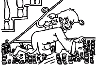 A coloring page of pippi longstocking